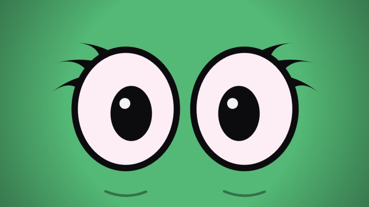 Doe's soft green retro eyes